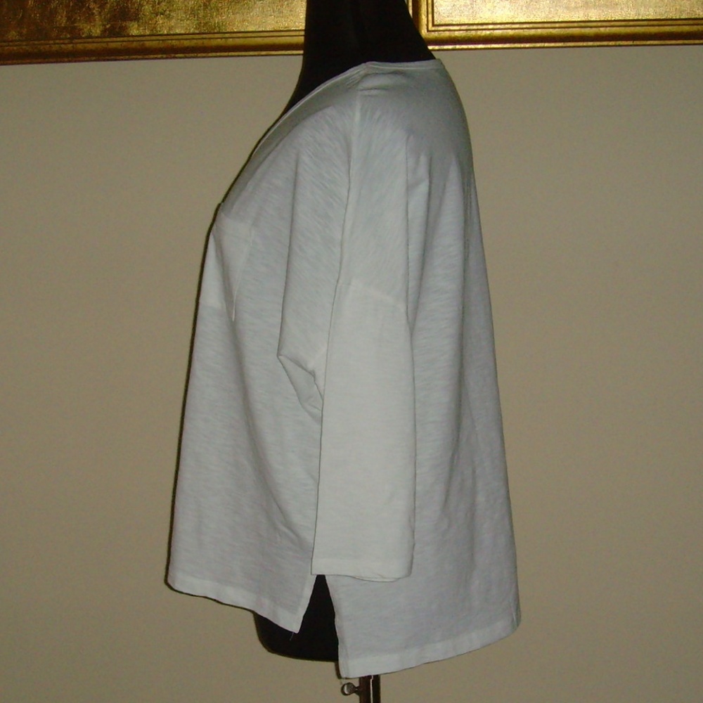 Lord & Taylor Woman 100% Cotton Long Sleeve Tee 2X - White - Picture 7 of 14